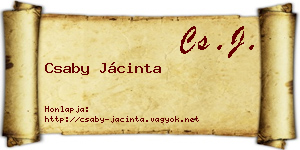 Csaby Jácinta névjegykártya